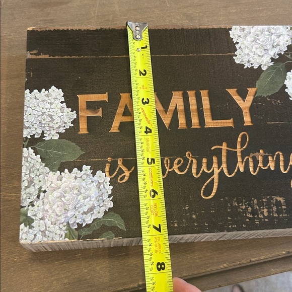 Farmhouse Rustic Wood Block Family is everything sign with flowers distressed - Picture 8 of 9